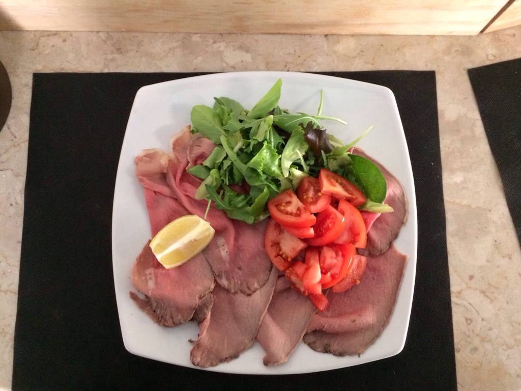 Piatto di roast-beef all'inglese