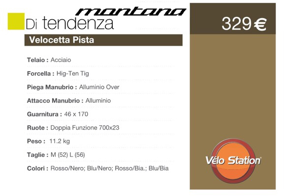 Bicicletta scatto fisso Montana Velocetta Pista